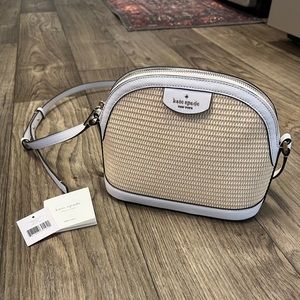 Kate Spade Dome Crossbody in Sylvia Straw Whitedove, NWT! 🏷
